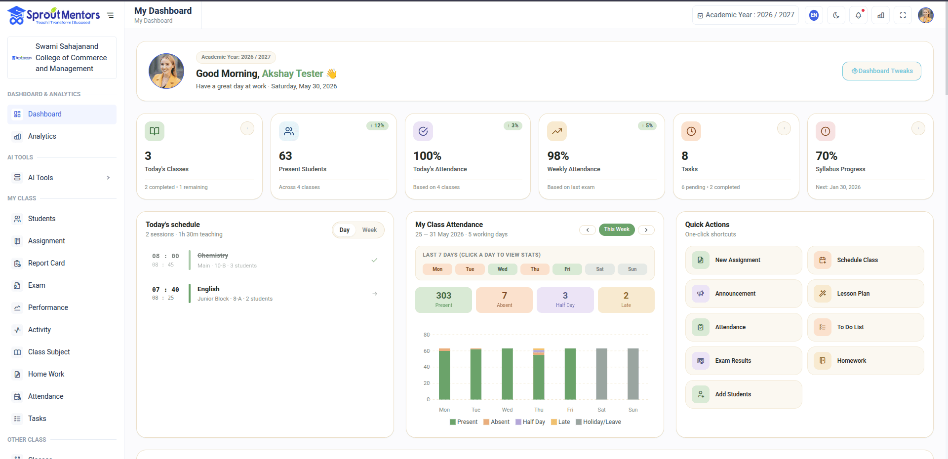 Teacher Dashboard